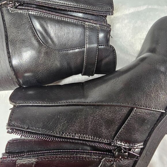 Elditas Women's Black Ankle Booties Size 9M Shelly Side Zip Block Heel - Picture 6 of 6